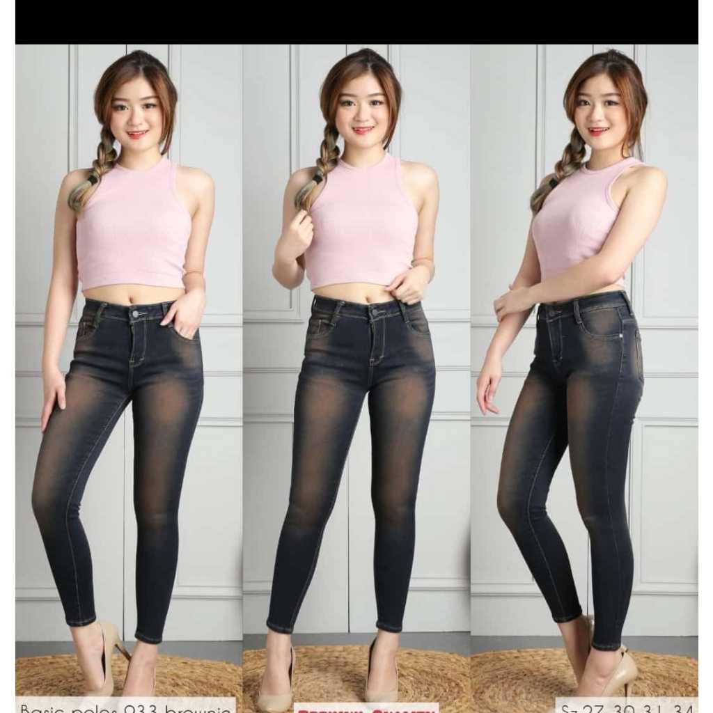 EVODOM Celana Jeans panjang wanita/ Celana Panjang Jeans Cewek