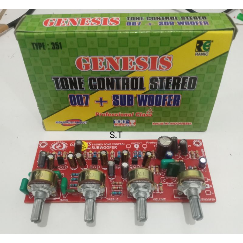 kit tone control stereo genesis 007+subwofer
