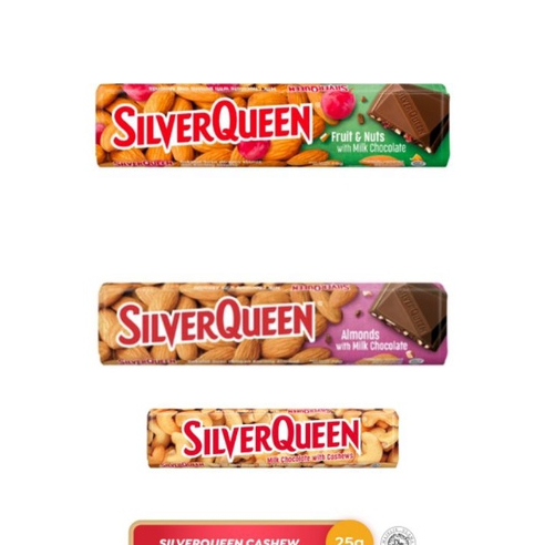 

Diskon SILVERQUEEN 25GRAM / SILVER QUEEN 25GR / SILVERQUEEN 25/ALMOND/FRUIT NUTS/CASHEW