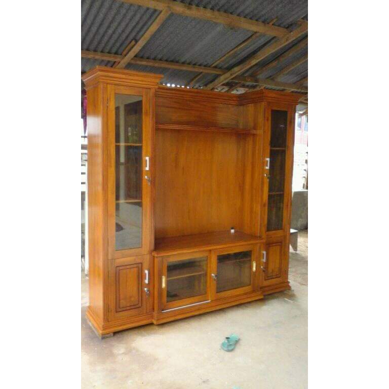 lemari TV kayu jati