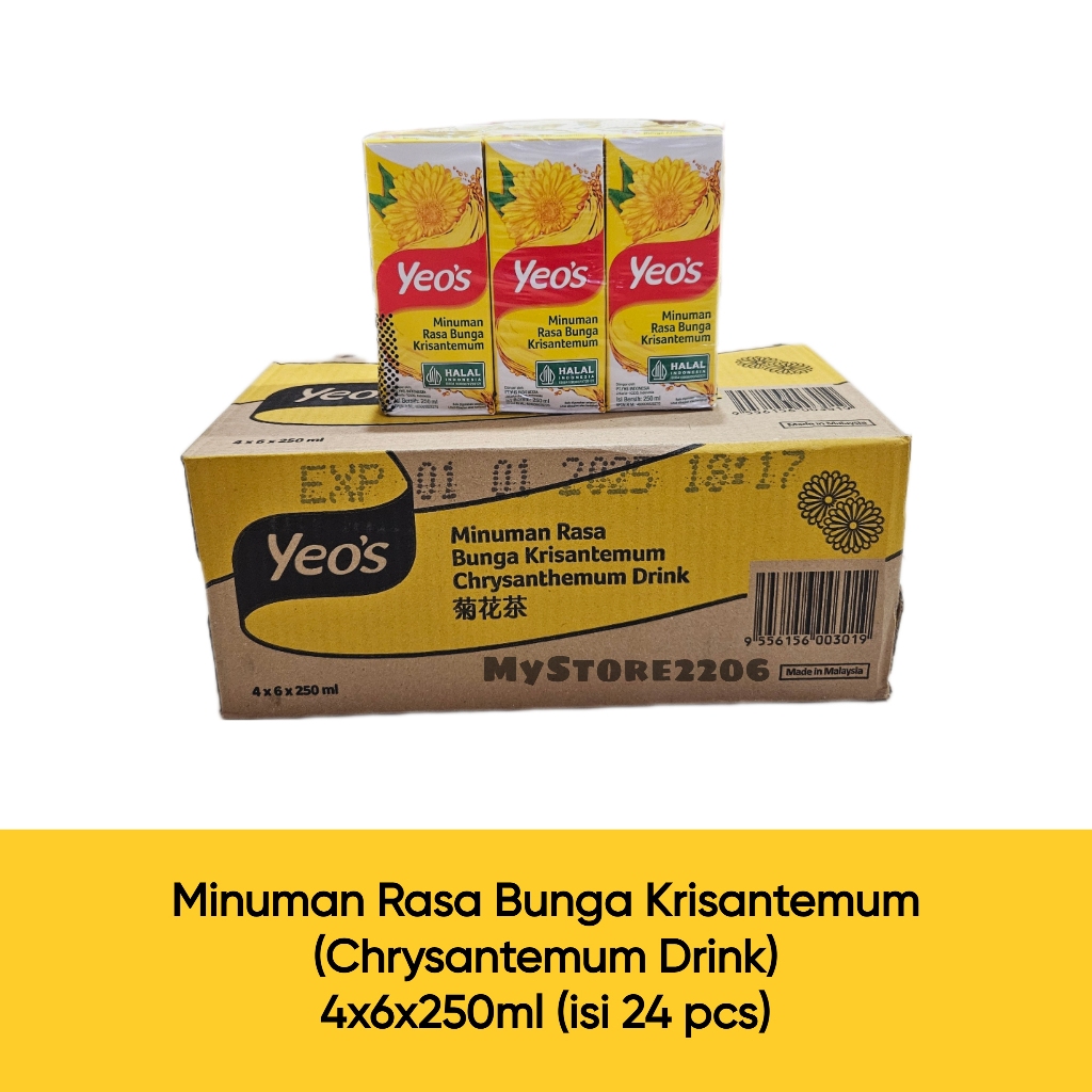 

Minuman Kotak rasa Teh Bunga Krisantemum merek Yeos (250ml x 24 kotak)