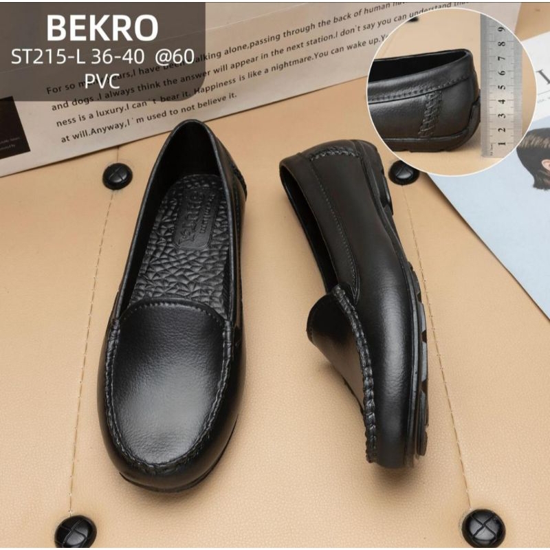 Sepatu FlatShoes Jelly Wanita Import Fashion Terbaru Bekro Sepatu FlatShoes Kerja Kantor Hitam Premi
