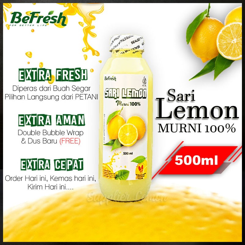 

Sari Lemon Asli BeFresh 500ml Asli Jus Pure Lemon Juice 100%