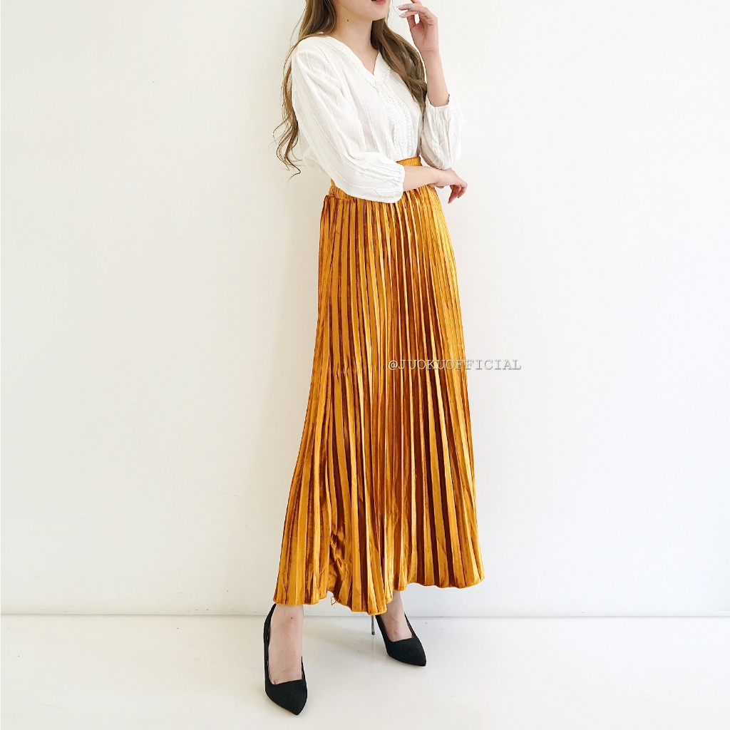 TRENDING SEKARANG Rok Plisket Bludru / Rok Bludru Premium / Rok Velvet Bludru / Rok Plisket Velvet /