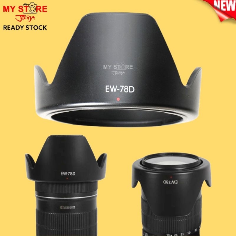 Lens hood EW-78D 72mm lensa canon EF-S 18-200mm f3.5 IS USM EF 28-200mm f/3.5 USM Tudung Lensa EW78D  Kamera Canon 70D 80D 760D 60D 50D 90D