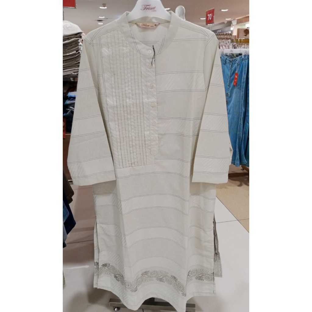 Baju Muslim Wanita Dress Tunik TRISET Size S_XL Diskon Murah