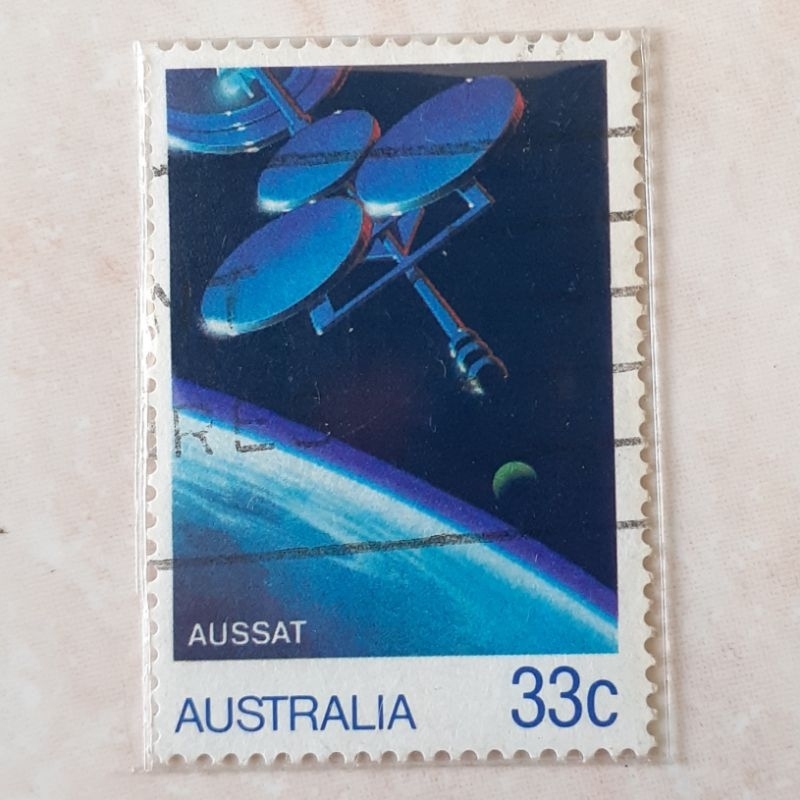 

Perangko Australia AUSSAT - National Communications Satellite System (AUSSAT Satellite, Moon and Earths Surface) Tahun 1986