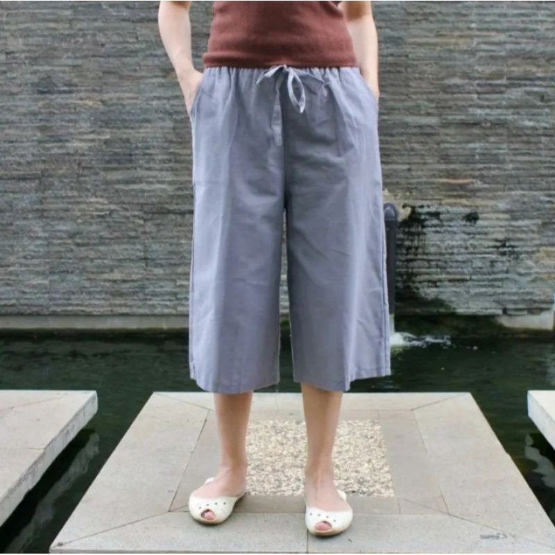 CELANA KULOT WANITA ⅞ // CELANA KULOT ⅞ KATUN RAMI WANITA