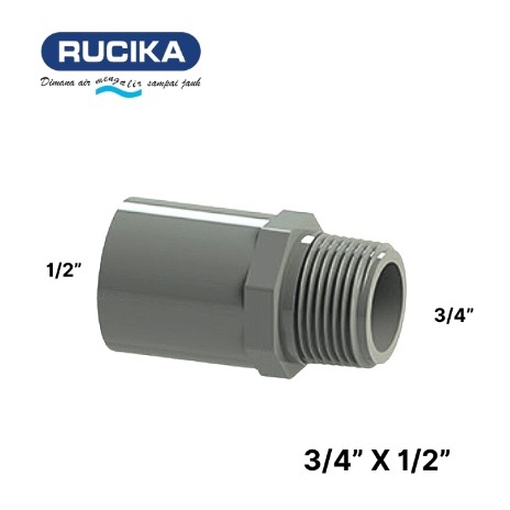 Sok Drat Luar 3/4 X 1/2 Rucika SDL Valve Socket AW