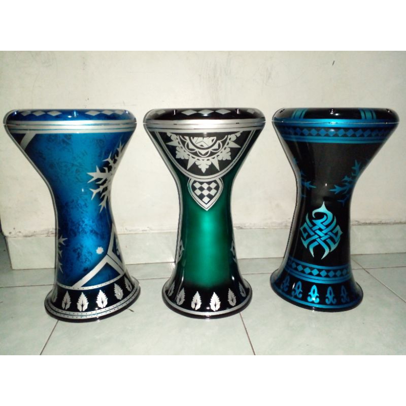 Darbuka 8 inch, bahan cor aluminium, komplit bonus tas & kunci L