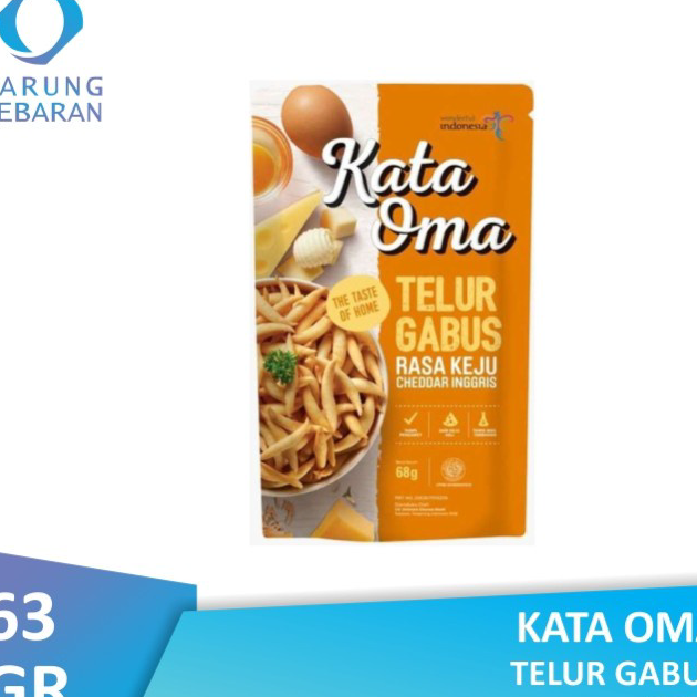

VHHV9013 GROSIR Kata Oma Telur Gabus Rasa Keju 63 gr