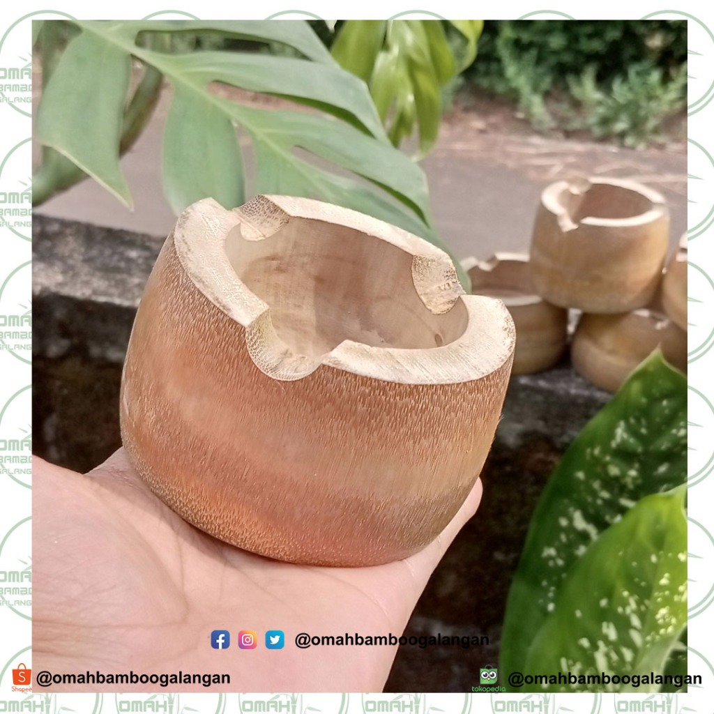 Asbak Bambu Kecil asbak bambu kerajinan asbak bambu unik asbak bambu bonggol bambu tua Kerajinan bam