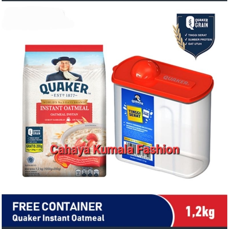 

quaker oat instant cook oatmeal 1200gr quaker oat instant merah 1,2kg