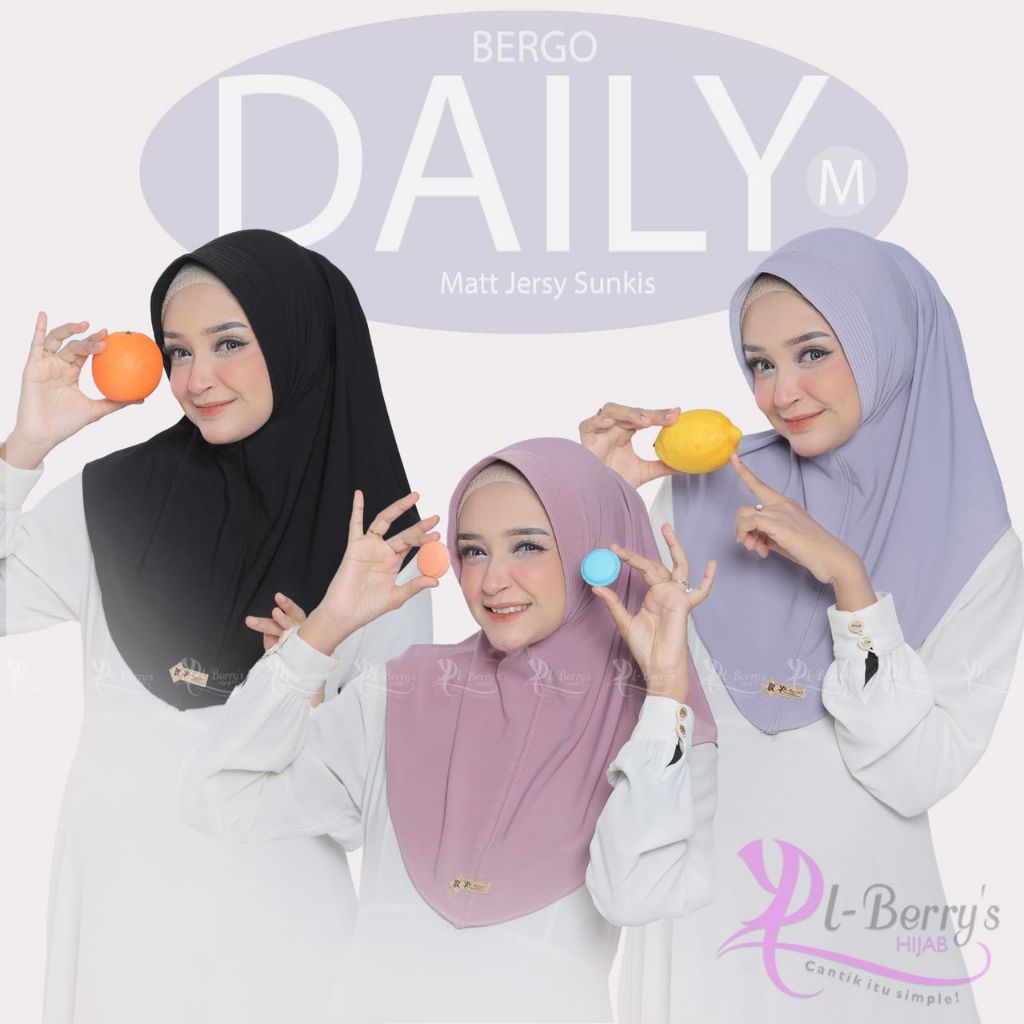 HIJAB INSTAN  PET MATT JERSEY SUNKIS BY EL BERRY'S -BERGO DAILY M