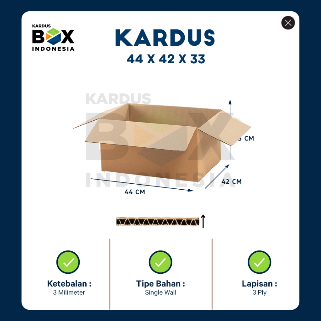 

Packing Kardus Karton Box Pindahan 60cm x 40cm x 30cm Box Polos
