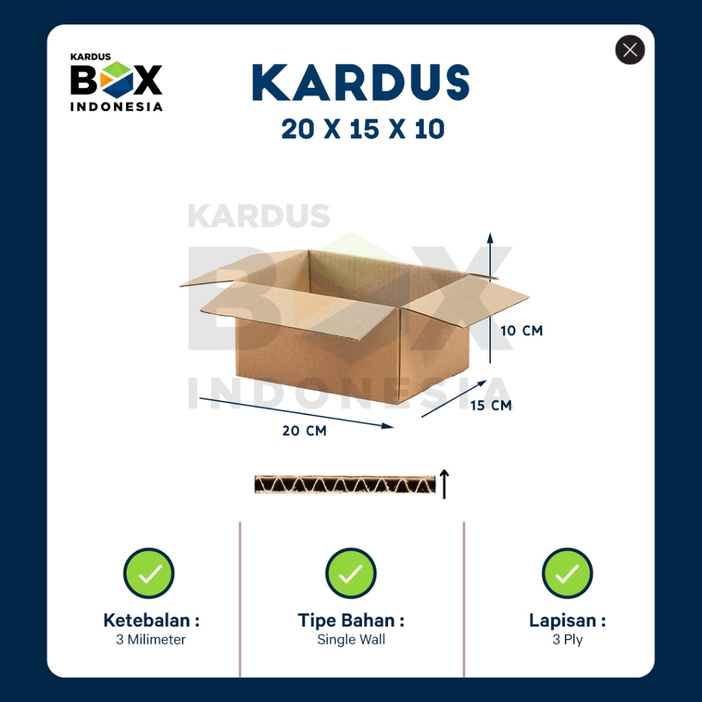 

Packing Kardus Karton Box Pindahan 20cm x 15cm x 10cm Box Polos