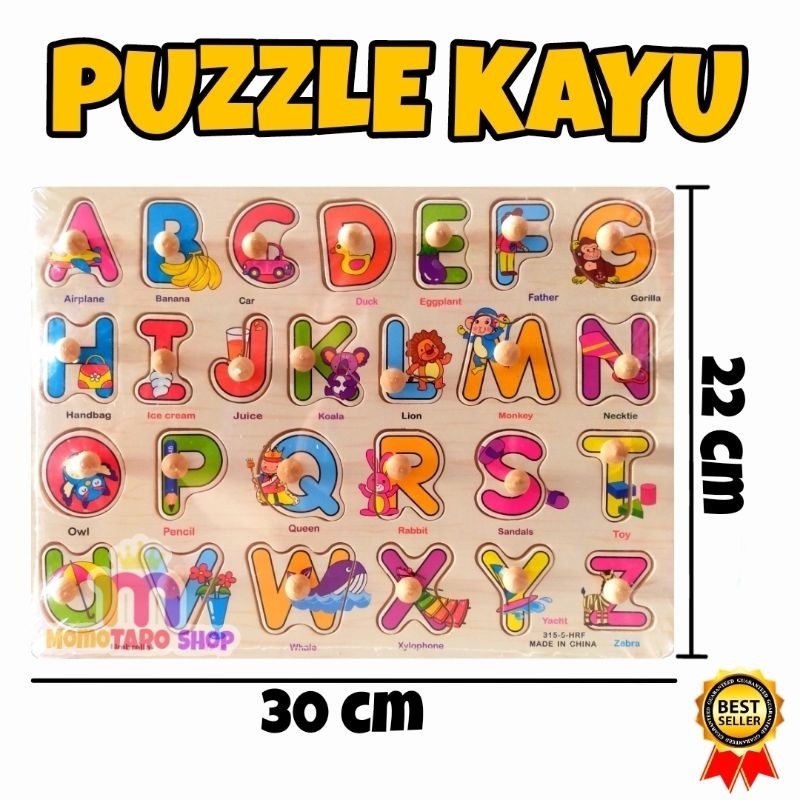 Puzzle Kayu Edukasi Abjad dan Angka / Mainan Edukasi Puzzle Kayu Abc 123 Angka Huruf Abjad