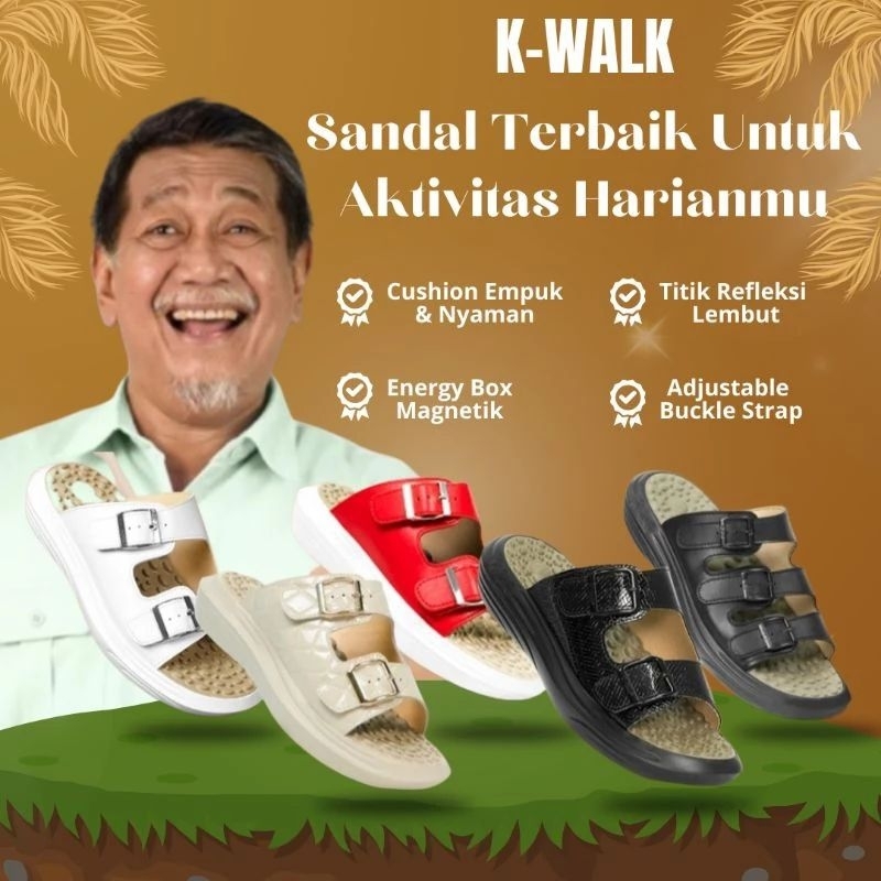 Kozuii Kwalk Sandal Terapy Kesehatan Sandal Refleksi Sandal Akupuntur 100% Original Sandal Kwalk