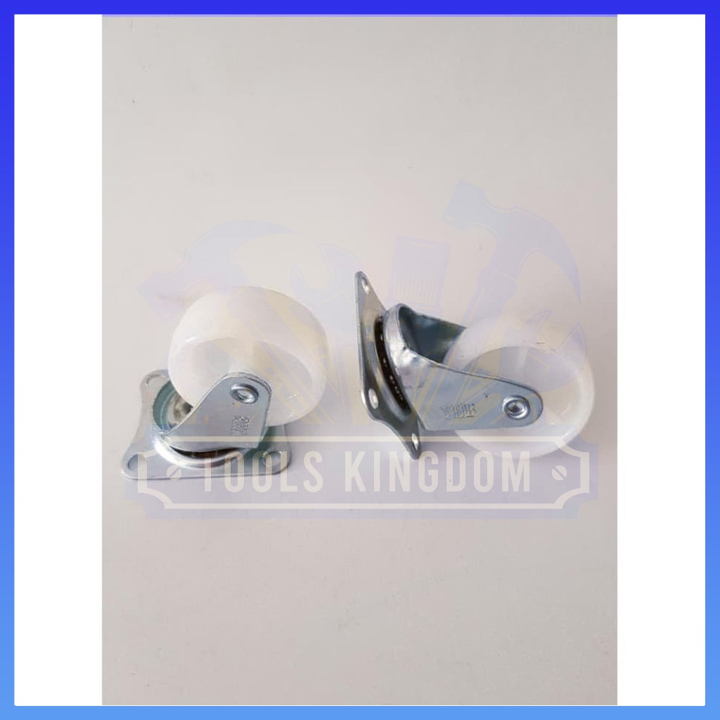 Roda CASTER Nylon Gepeng Putih 2" - CASTER Roda Nylon Gepeng Putih