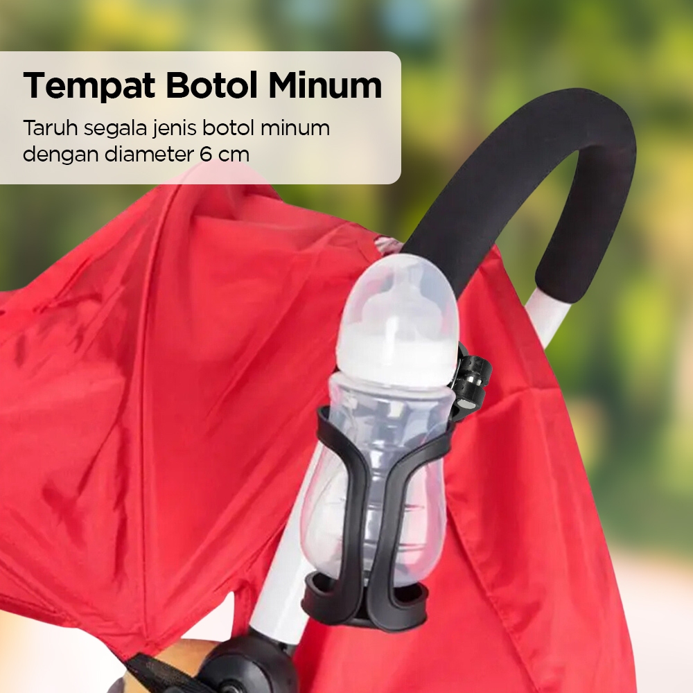 RB Rotateable Dudukan Braket Cup Bottle Holder Botol Tempat Minum Sepeda Troli Stroller Kereta Bayi