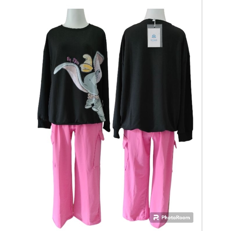 SIJISO SETCEL CARGO SWEATER GAJAH PINK