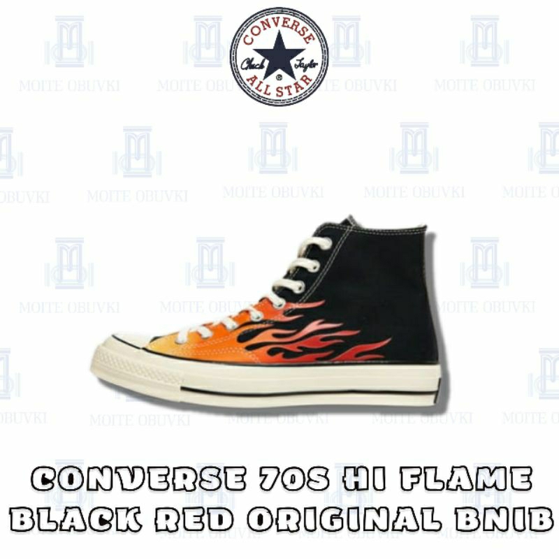 -MO- Converse 70s Hi Flame Black Red Original BNIB