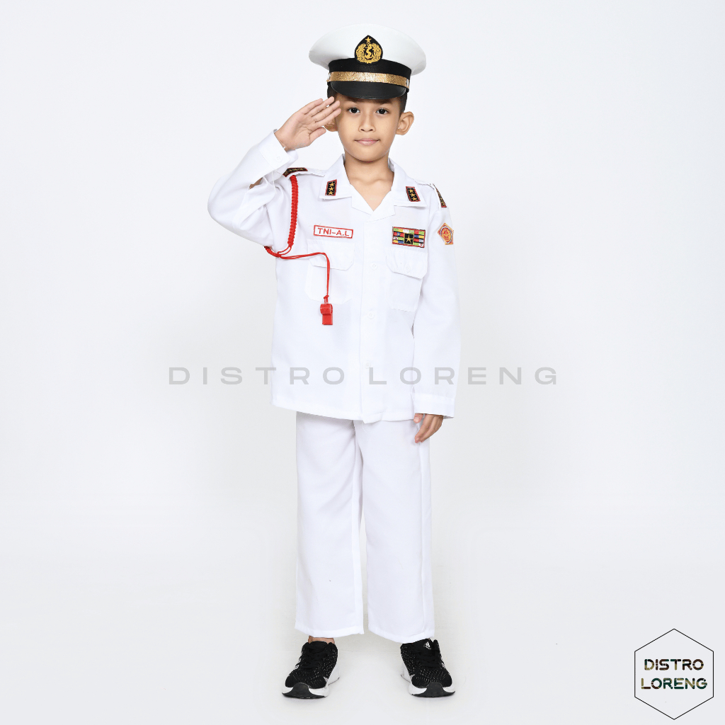 Baju Profesi TNI AL PDL Anak Laki-laki Setelan Kostum Karnaval Anak Usia 3-8 Tahun