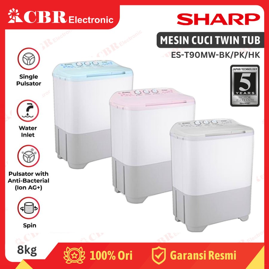Sharp ES-T90MW-PK Mesin Cuci