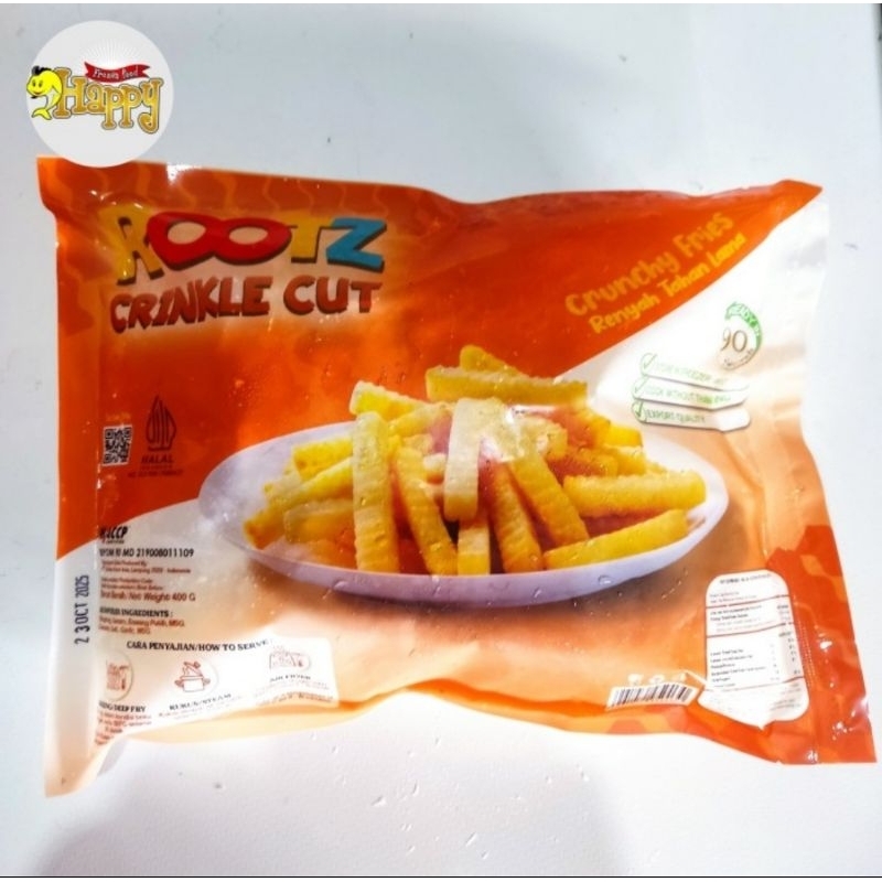 

Rootz Crunchy Fries Stik Singkong Crinkle Cut 400 gr