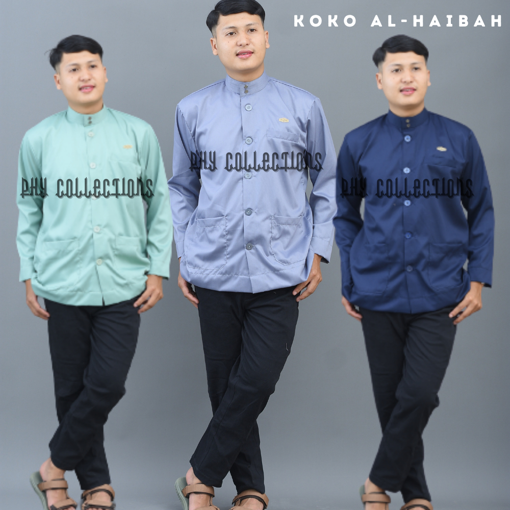 Baju Kemeja Koko Laki-laki Dewasa jasko Pria Premium Lengan Panjang Ukuran S M L XL XXL [Al-HAIBAH]