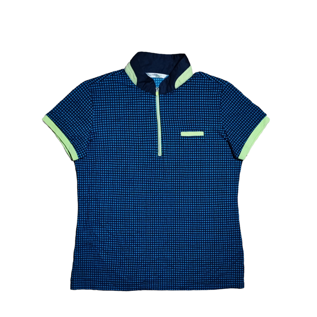 Kaos Olahraga Wanita ZISHEN GOLF SPORTS Blue Square Branded Preloved