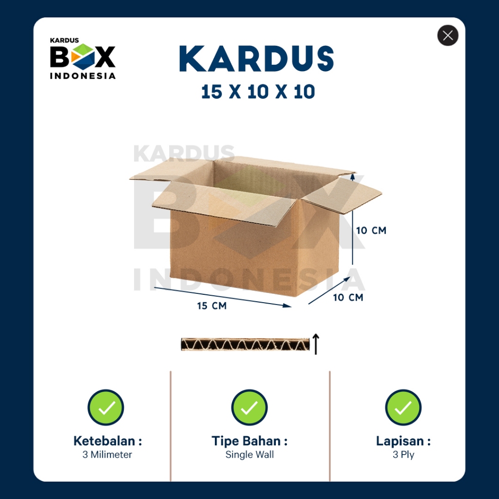 

Packing Kardus Karton Box Pindahan 15cm x 10cm x 10cm Box Polos