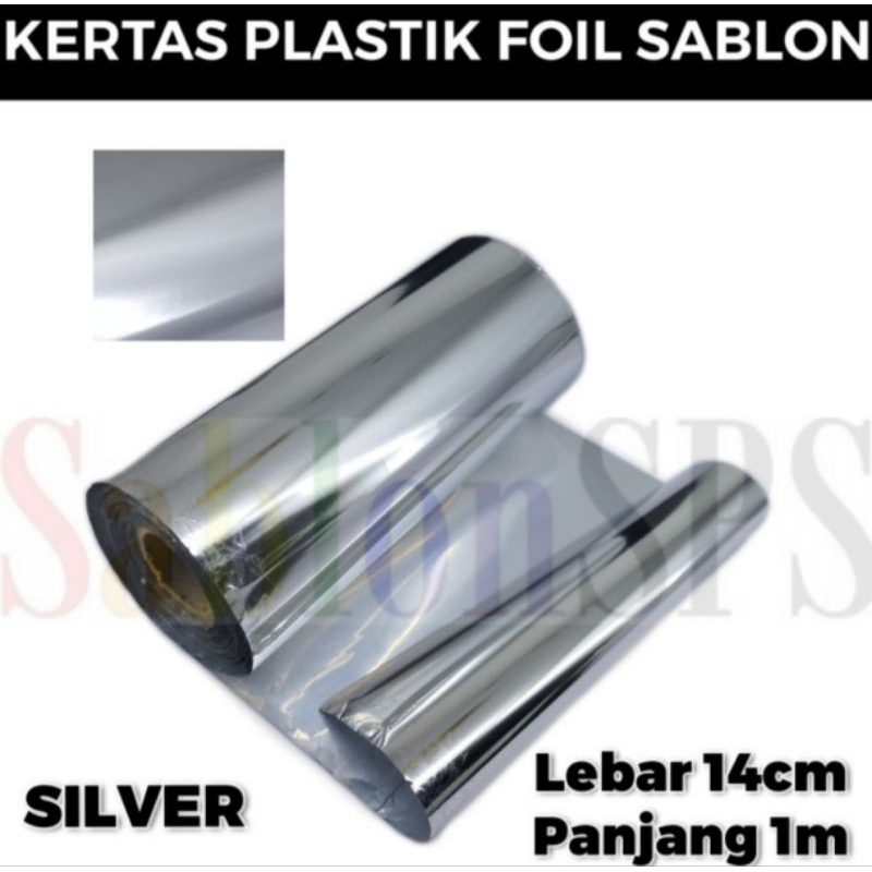 

PLASTIK KERTAS FOIL 14CMX5M TRANSFER SABLON SILVER