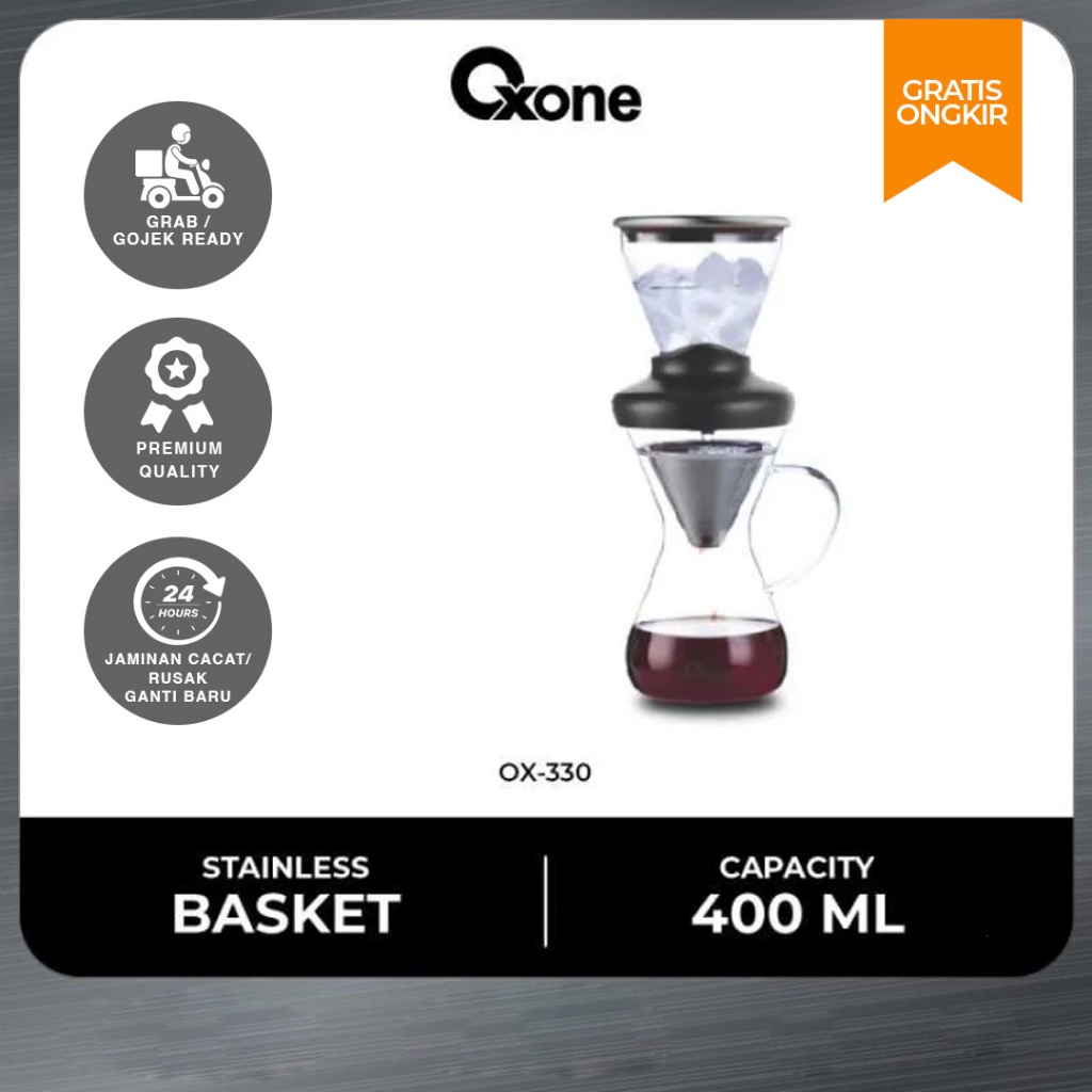 Oxone OX330 Hot & Cold Coffee Brewer Stainless Steel 400 ml