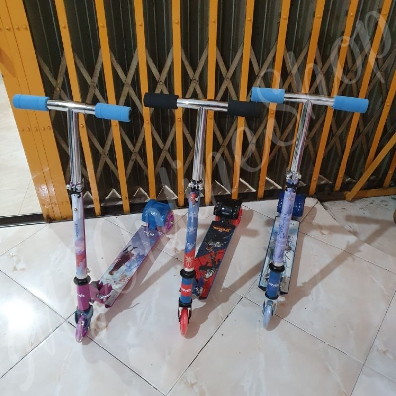 Scooter Skuter Otoped Besi Anak RMB Roda 3 3KS Frozen Spidermen Edition