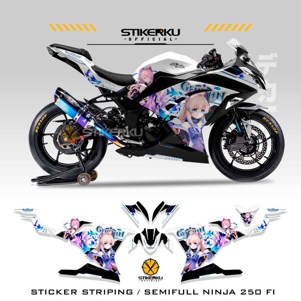 STRIPING NINJA250 FI / GENSHIN IMPACT MOTIF 58 / NINJA250FI / ANIME / STICKER VARIASI / STICKER / ST