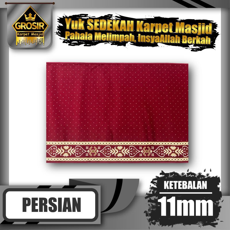 Karpet Masjid Persian Tebal 11mm Meteran / Karpet Sajadah / Karpet Mushola