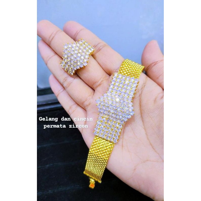 Set Gelang cincin replika berlian