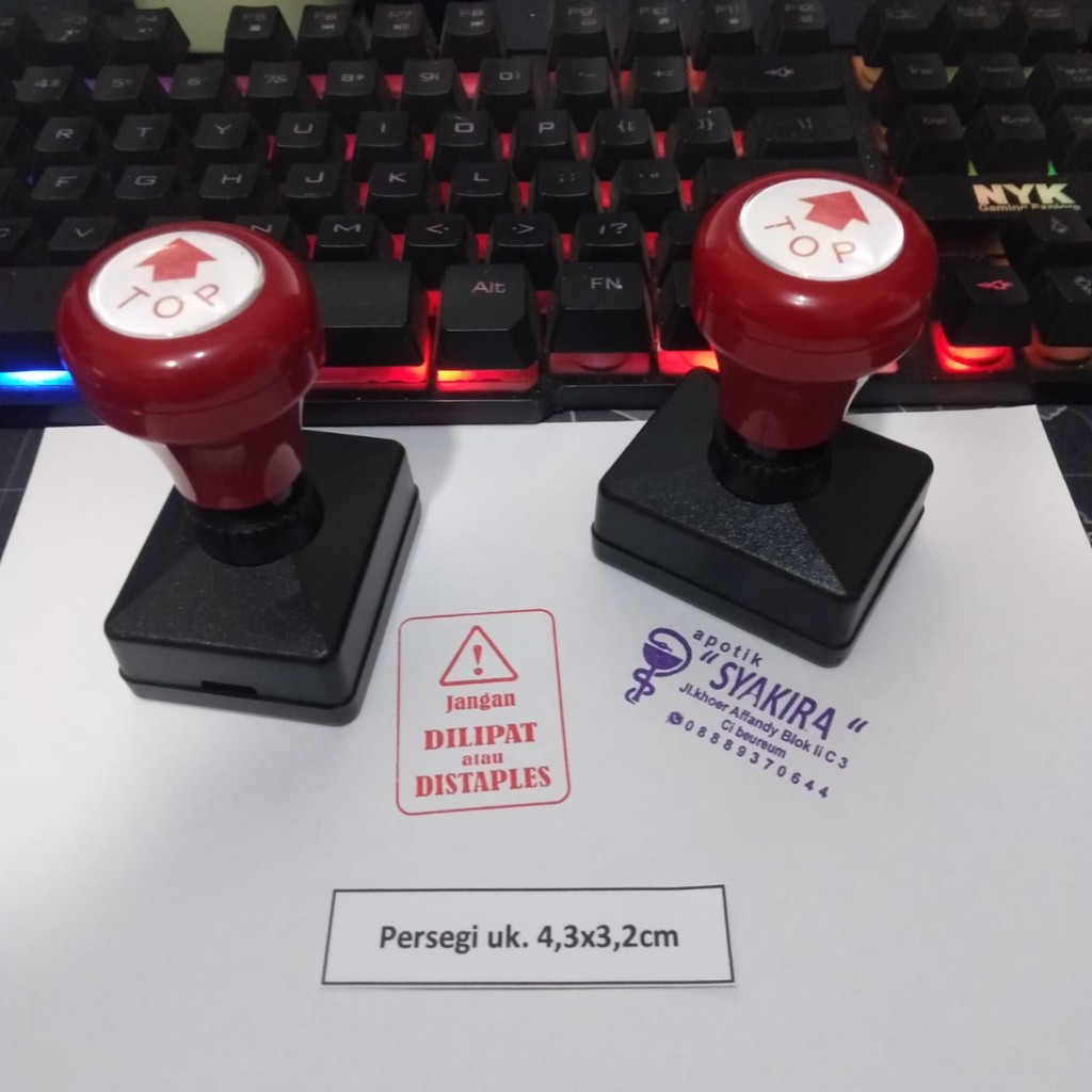 

STEMPEL CUSTOM (4,3 x 3,2 CM),Perusahaan, logo, nama tandatangan, lunas stample flash stemple praktis, stampel onlineshop