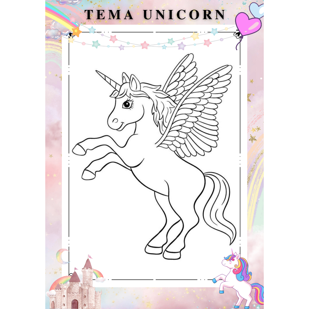 

KERTAS MEWARNAI UNICORN / KERTAS GAMBAR UNICORN / UNICORN / KERTAS MEWARNAI ANAK PAUD TK SD / A4 / KERTAS BELAJAR ANAK/ MEDIA BELAJAR/ MEDIA MEWARNAI