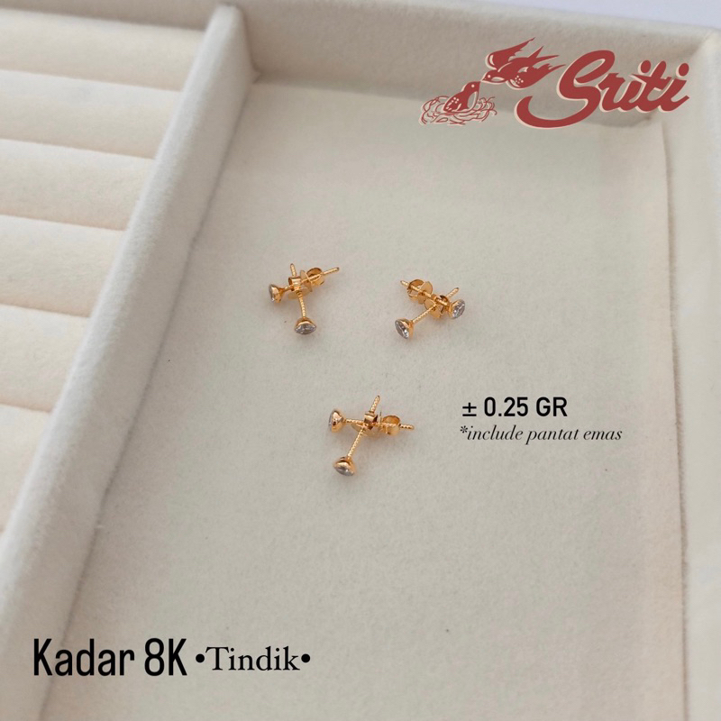 Giwang / Tindik Mata 1 Solitaire - Toko Mas Sriti