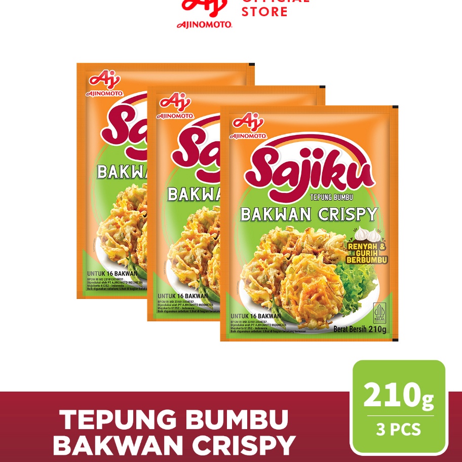 

➯⁂✯ SAJIKU® Tepung bumbu Bakwan Crispy Sachet 210g (3 pcs) Best Produk