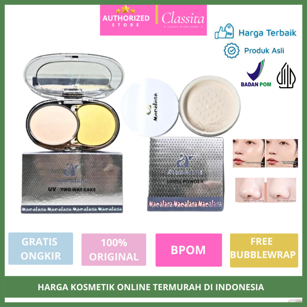 𝐂𝐋𝐀𝐒𝐒𝐈𝐓𝐀.𝐈𝐃 -  Bedak Pemutih Wajah | Two Way Cake | Macalana Loose Powder | Macalana Two Way Cake OR