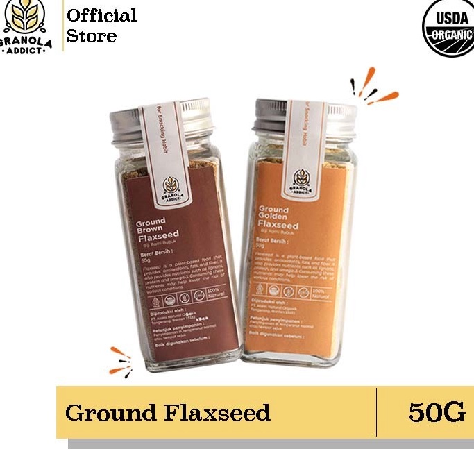 

➯⁂✯ Granola Addict - Ground Flaxseed / Biji Rami Bubuk 50gr (Golden & Brow Best Terlaris