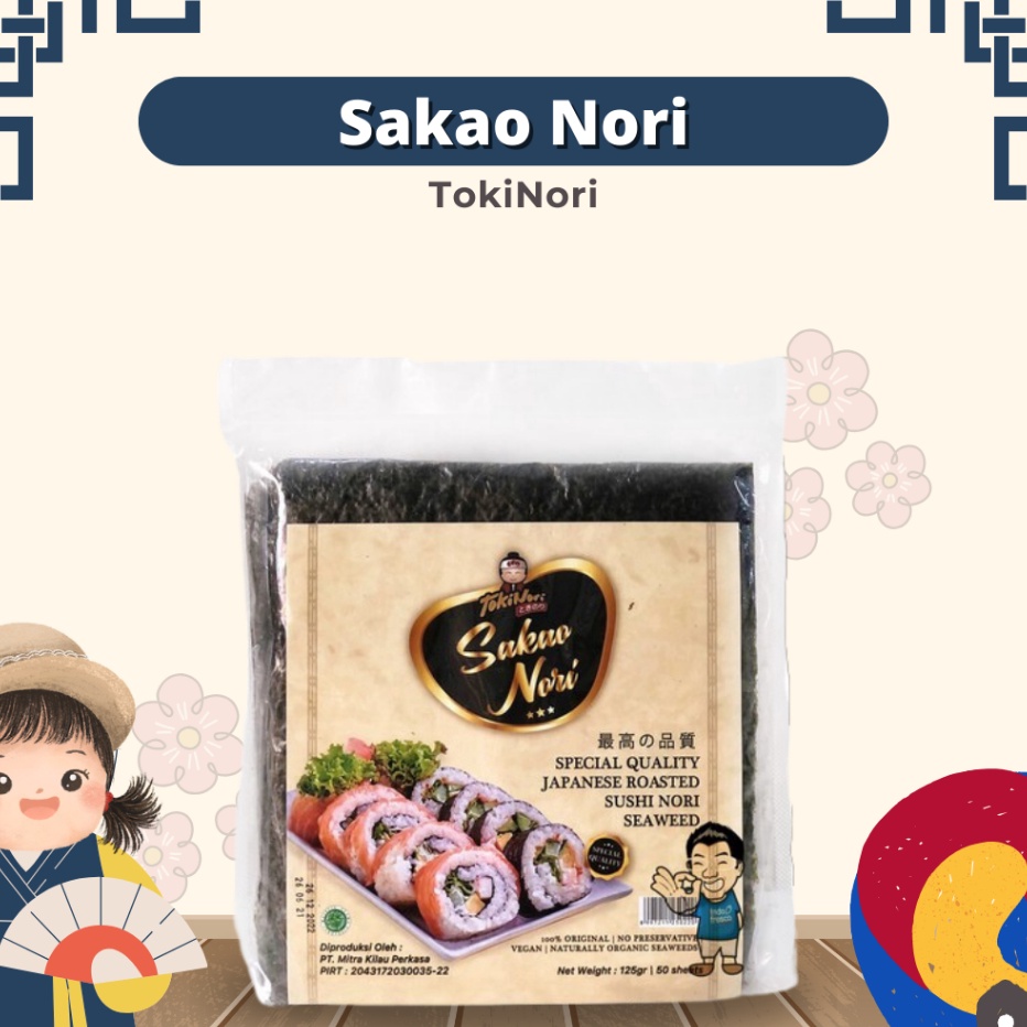 

➽✤★ Tokinori Sushi Sakao Nori 10 Lembar - Rumput Laut Kering Halal Stok Banyak