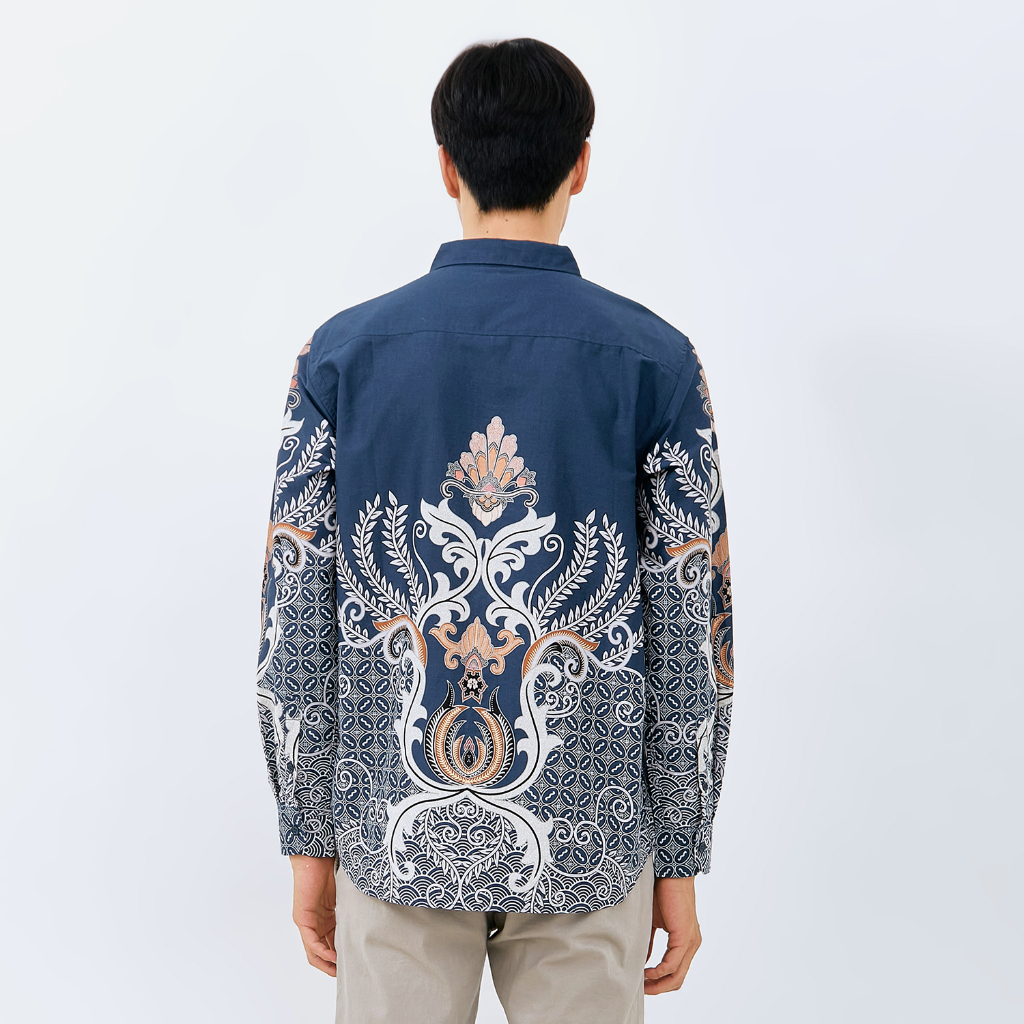 M231 Kemeja Pria Batik Panjang Navy 3141A