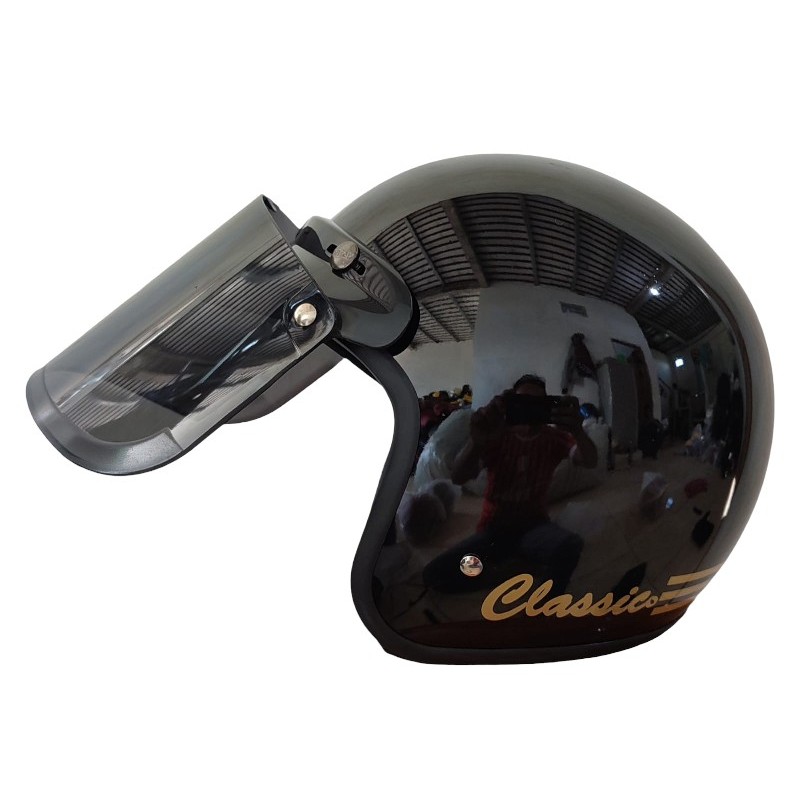 Helm bogo classic kaca datar/cembung
