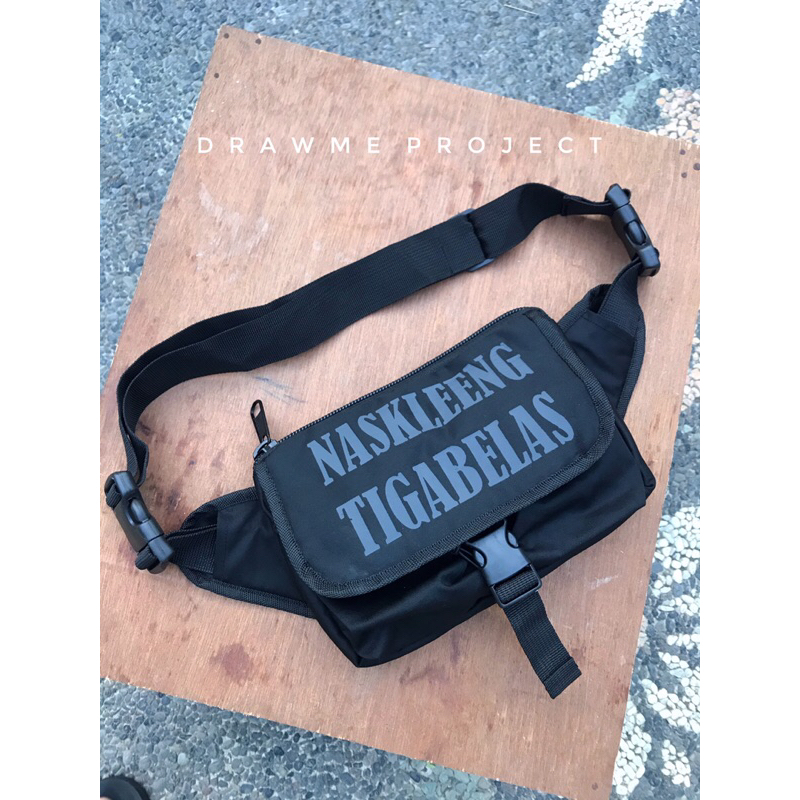 Tas selempang cowok, waistbag cowok kekinian model nk13