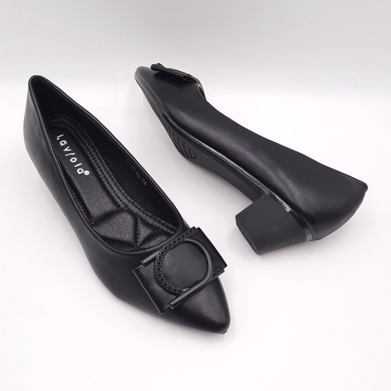 Laviola Pantofel Shoes Sepatu Heels Hitam Black Size 37