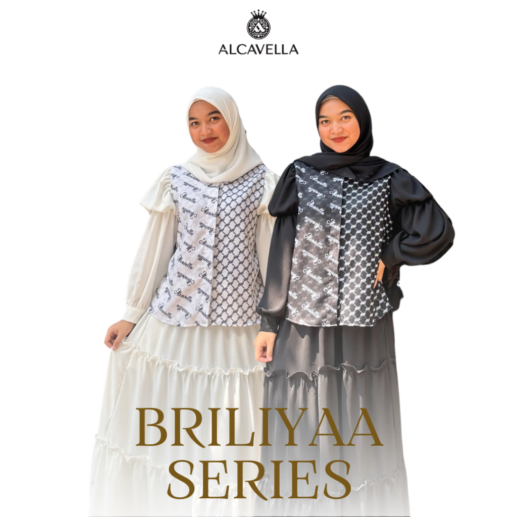 DRESS BRILIYAA SET + HIJAB S-XXL Gamis Mewah Abaya Briliya Busui Friendly Alcavella - Baju Rok Panja